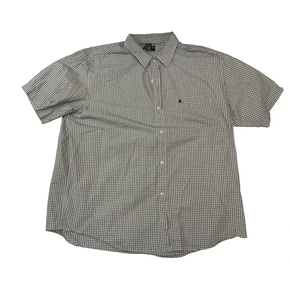 Polo Jeans Co Ralph Lauren Mens XXL Black White Check Short Sleeve Button Shirt